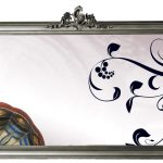 Κλασικός καθρέπτης Νο 214β με οριζόντια ασημί κορνίζα και μικρή κεντρική κορώνα