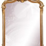 Κλασικός καθρέπτης Νο 303 με κατακόρυφη χρυσαφί κορνίζα, καμπύλη επάνω γραμμή και κορώνα