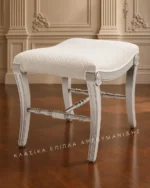 Κλασικό σκαμπό SALACIA 0187Q, ασημί φινίρισμα, πλάγια όψη